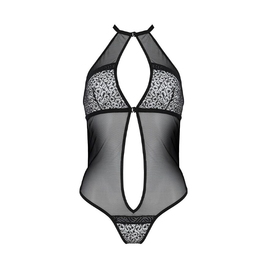 Passion Satara Body - эротическое боди с кружевом, L/XL (чёрный)