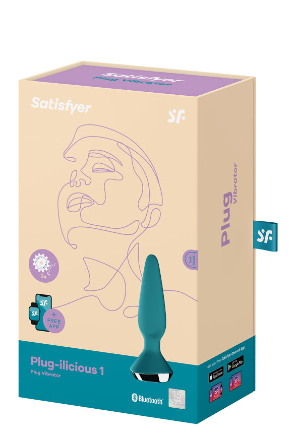 Анальна пробка з двома моторами та керуванням з телефону Satisfyer Plug-ilicious 1 Petrol, зелений