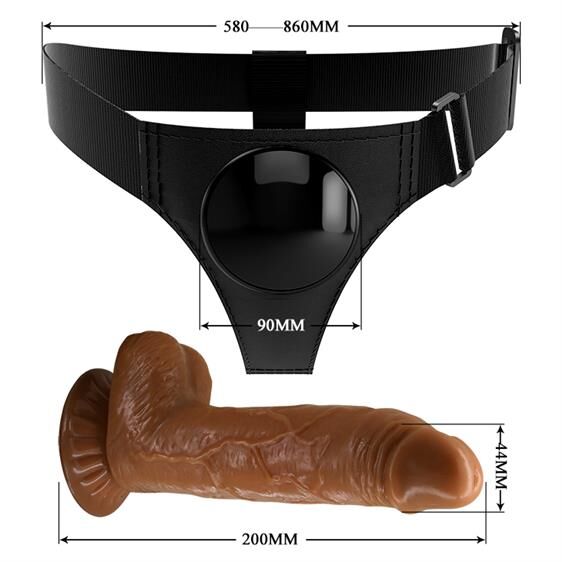 Страпон с присоской - Pretty Love Harness Briefs Micheal 7"