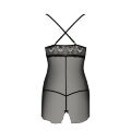 Прозрачная сорочка приталенная QUENTRIS CHEMISE black XXL/XXXL - Passion Exclusive, трусики