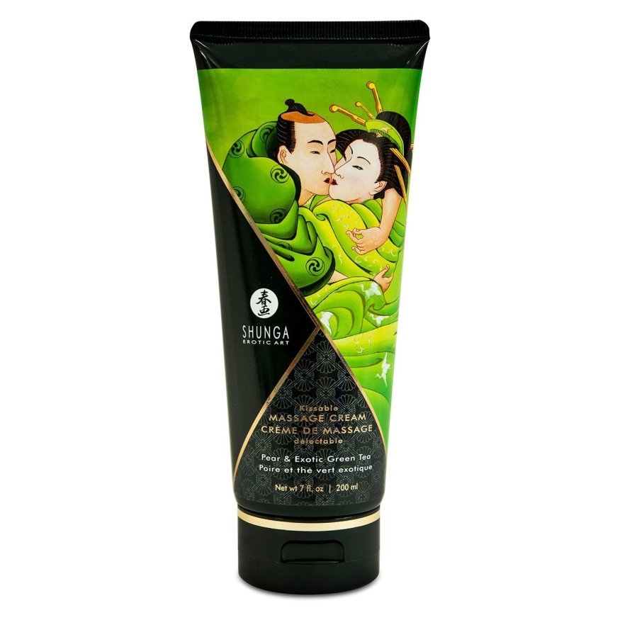 Їстівний масажний крем Shunga Kissable Massage Cream  -  Pear &amp; Exotic Green Tea (200 мл)