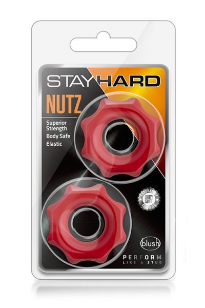 Набор эрекционных колец STAY HARD NUTZ RED