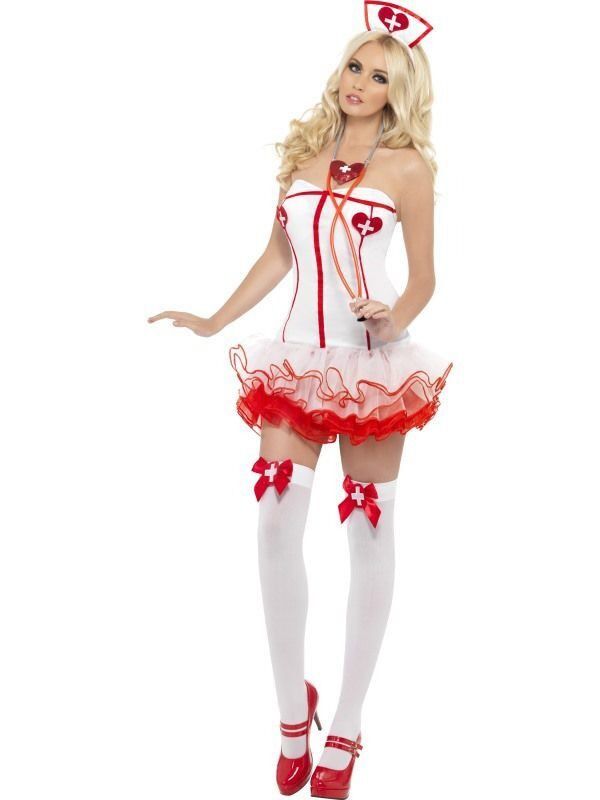 Костюм сексуальной медсестры Nurse бело-красный, XS