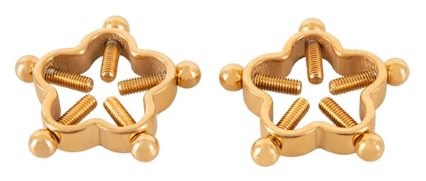 Вишукані затискачі для сосків Bad Kitty Nipple Jewellery Gold