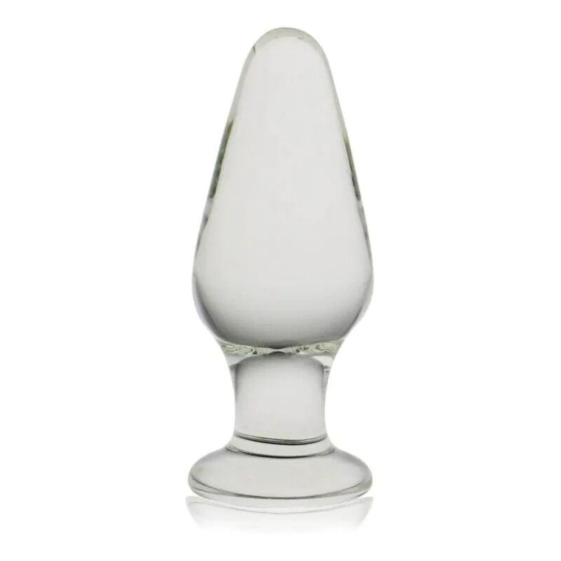 Стеклянная анальная пробка 4,3" Lovetoy Glass Romance Clear