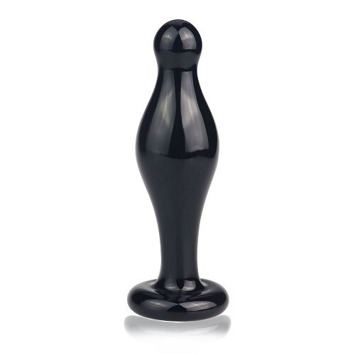 Стеклянная Анальна пробка 4,5" Glass Romance Black