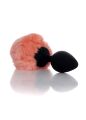 Анальна пробка - Bunny Tail Silicone Black Plug Peach