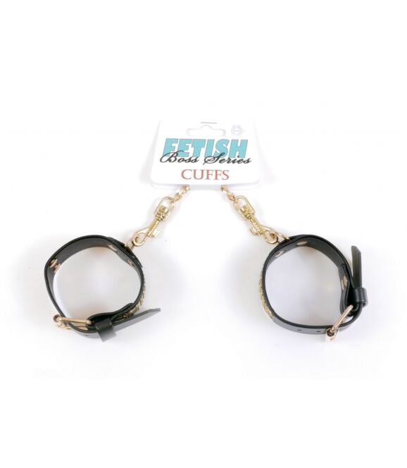 Наручники Fetish Boss Series Handcuffs with cristals 3 cm Gold