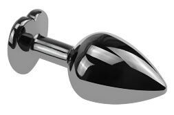 Анальна пробка з кристалом EGZO - Dark Silver Heart Plug Purple size S