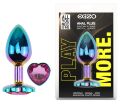 Анальная пробка с кристаллом EGZO - Multicolor Heart Plug Rose size S