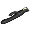 Пульсатор-кролик Zalo Mose Obsidian Black 14.4х3.7 см