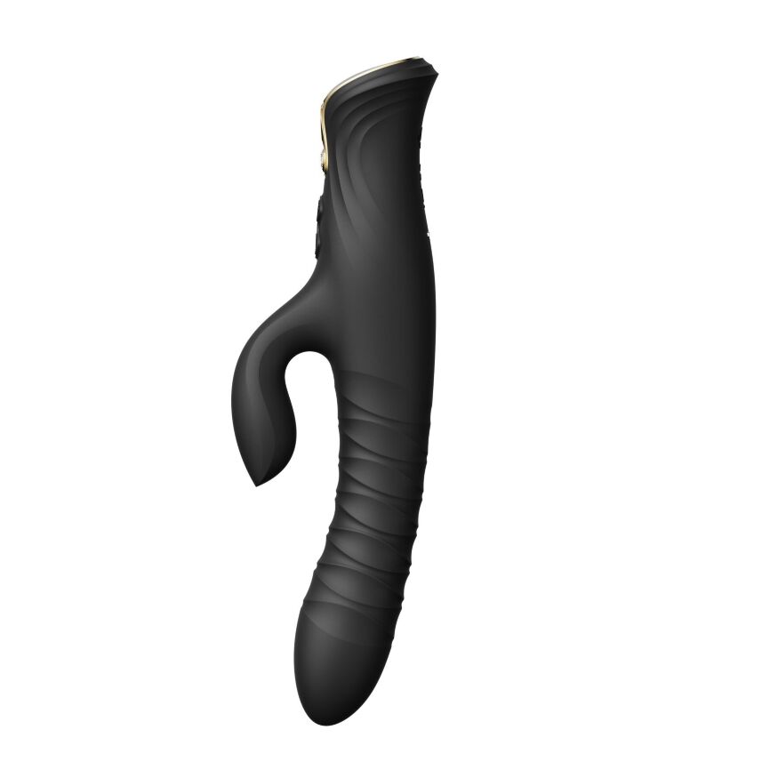Пульсатор-кролик Zalo Mose Obsidian Black 14.4х3.7 см