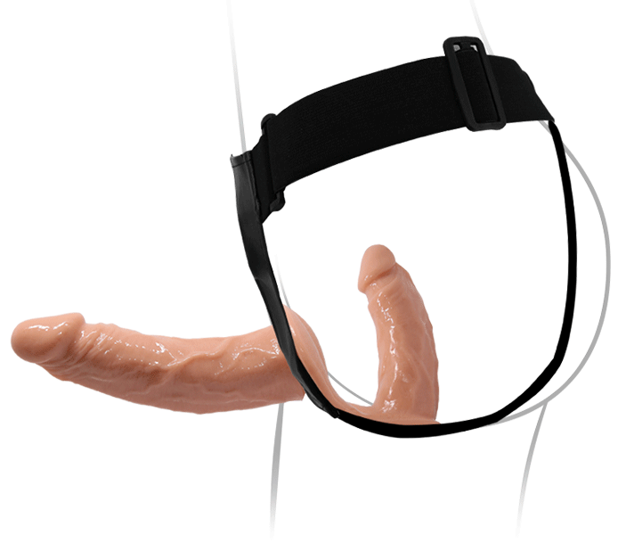 Страпон с двумя насадками BAILE - DOUBLE DILDOS Strap On