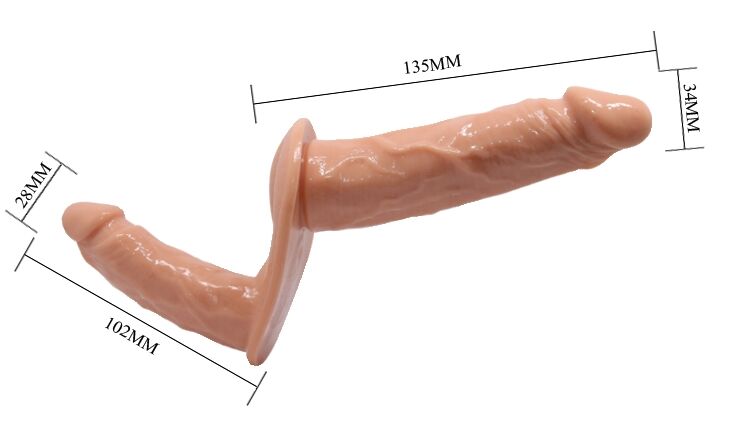 Страпон с двумя насадками BAILE - DOUBLE DILDOS Strap On