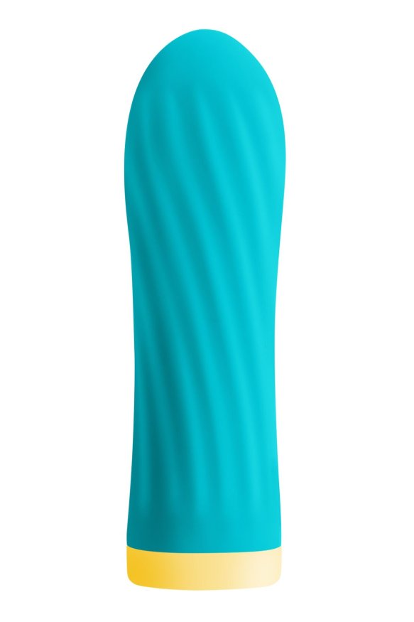 Вибропуля S Pleasures Bullets Twist &amp; Shout Turquoise, бирюзовая, ребристая поверхность, 10 режимов