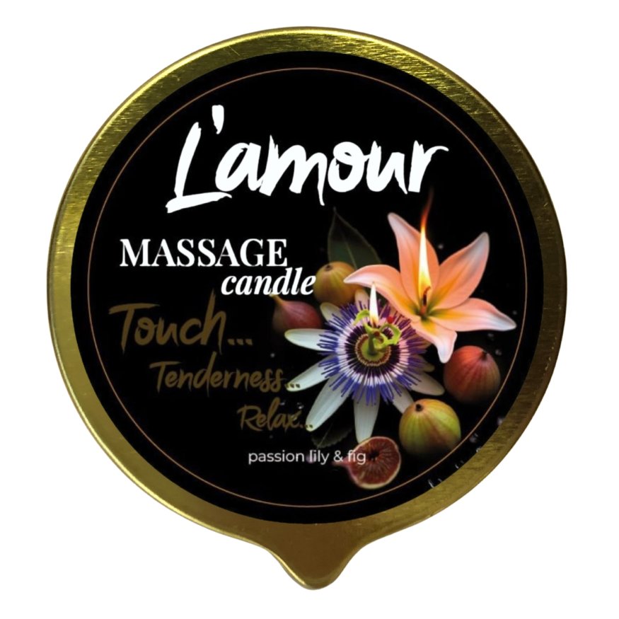 Масажна свічка L'amour Passion Lily &amp; Fig, золота, 70 мл