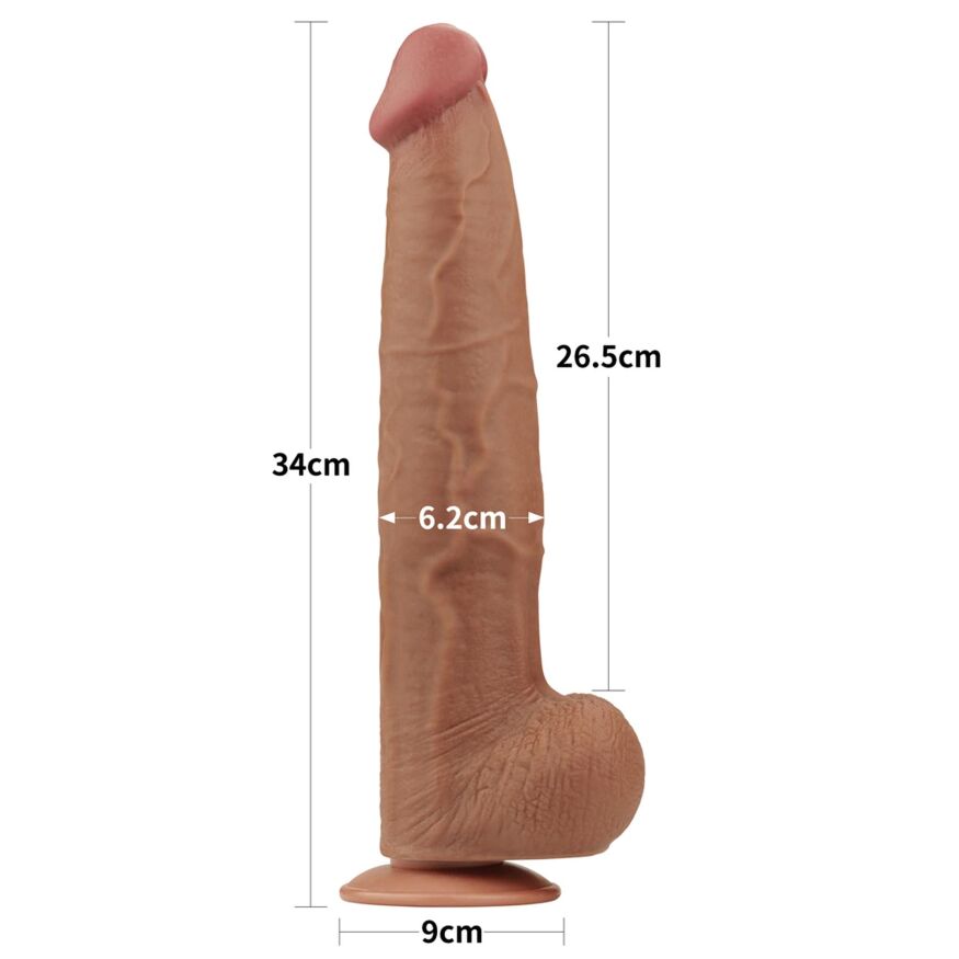 Фалос Гигант LoveToy Sliding-Skin Dual Layer Dong 13.5" Brown