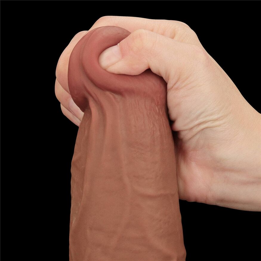 Фалос Гигант LoveToy Sliding-Skin Dual Layer Dong 13.5" Brown