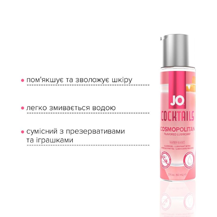 Лубрикант на водной основе System JO Cocktails Cosmopolitan без сахара, растительный глицерин 60 мл