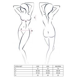 Комплект белья Passion OFELIA SET OpenBra XXL/XXXL, white, стринги, открытый лиф, широкий пояс