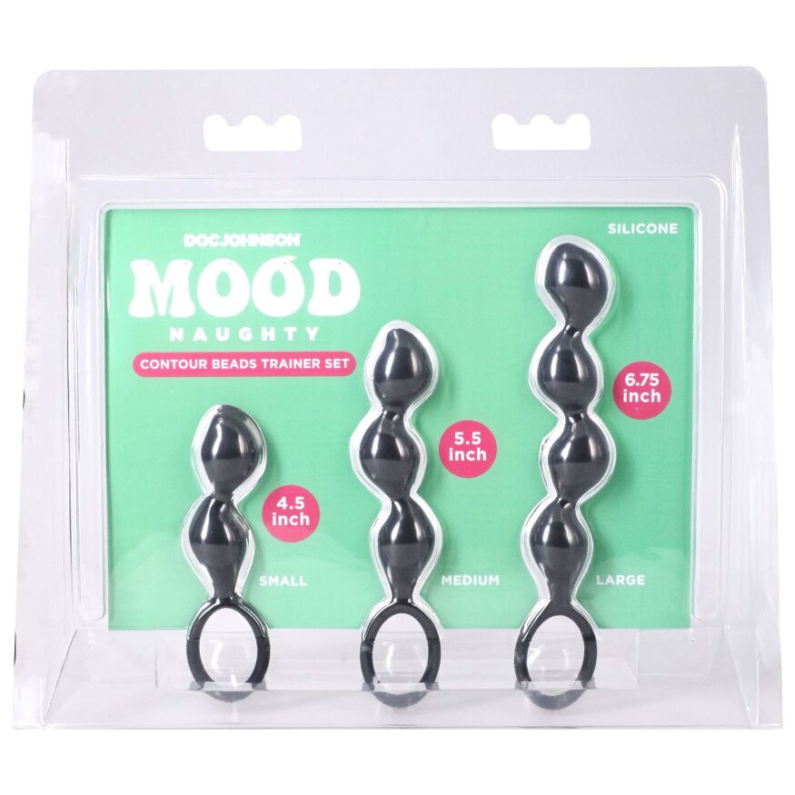 Набор анальных игрушек Doc Johnson Mood Naughty Contour Beads Trainer Set