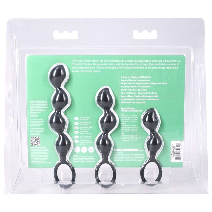 Набор анальных игрушек Doc Johnson Mood Naughty Contour Beads Trainer Set