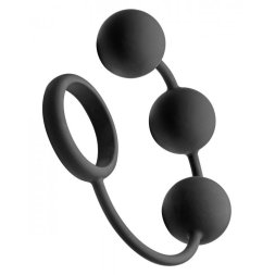Анальні кульки Tom of Finland Silicone Cock Ring with 3 Weighted Balls