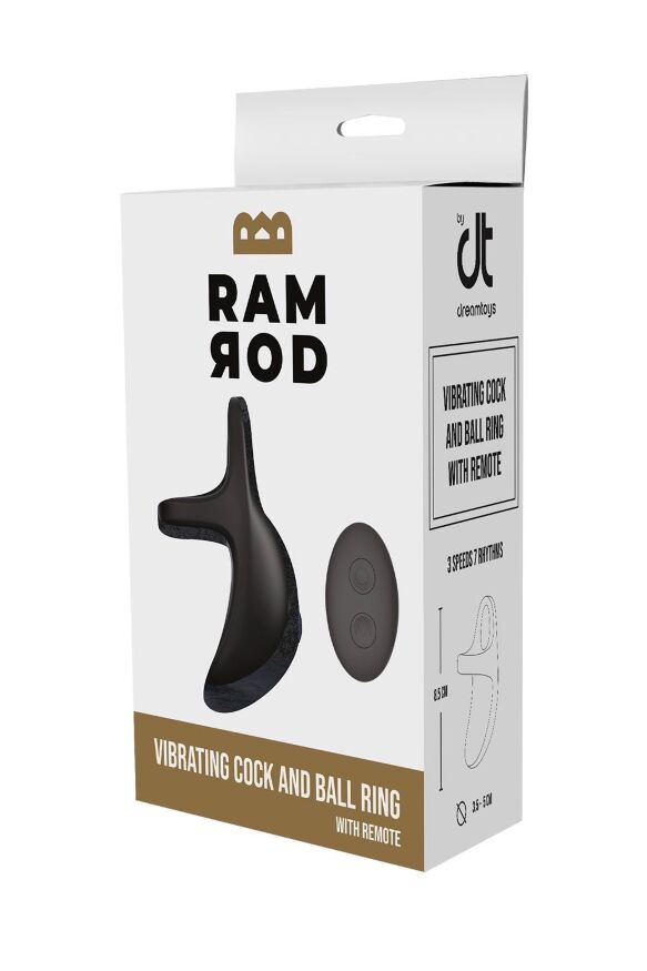 Эрекционное виброкольцо Dreamtoys Ramrod с пультом, черное