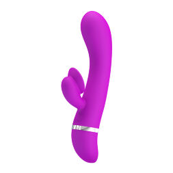 Силиконовый вибратор со стимулирующим отростком для клитора Pretty Love Bert Vibrator Purple