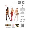 Эротические колготки-бодистокинг Passion S020 black, имитация ажурных чулок с высоким поясом