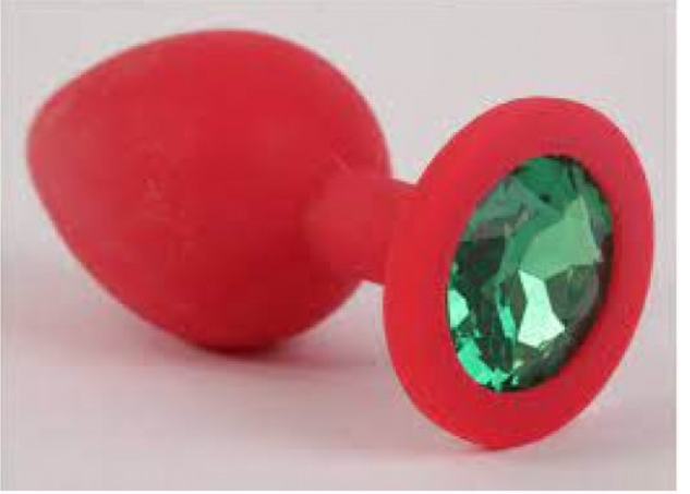 Анальная пробка, Red Silicone, Emerald S