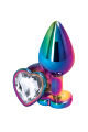 Анальная пробка NS Novelties REAR ASSETS MULTICOLOR HEART MEDIUM CLEAR
