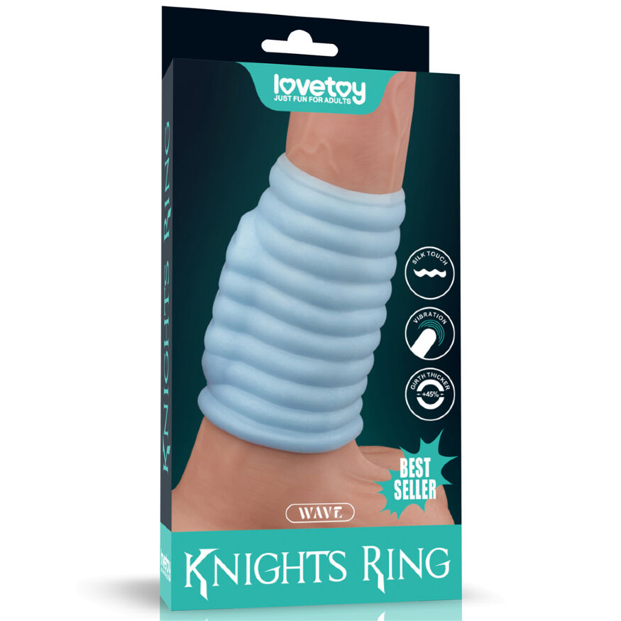 Відкрита міцна вібронасадка на пеніс - Vibrating Wave Knights Ring Blue