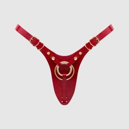 Трусики для страпона Strap-On-Me Leatherette Harness Fabulous - One Size - Red Glossy