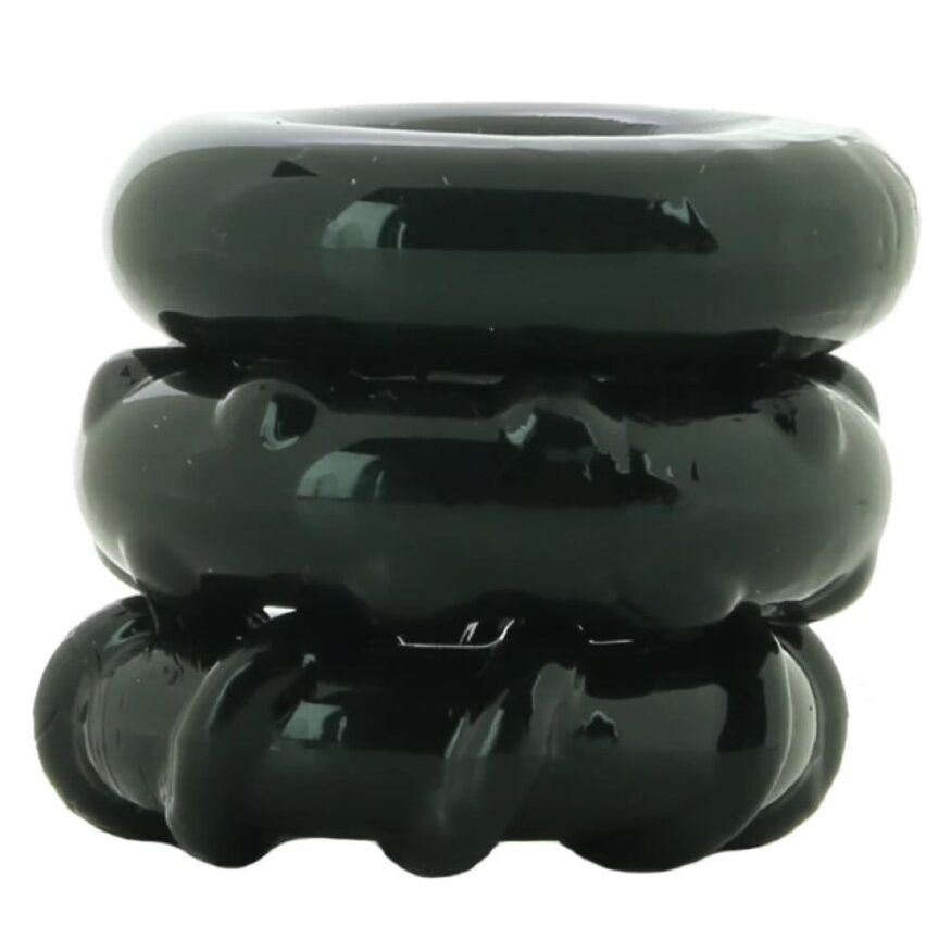Набор эрекционных колец NS Novelties Renegade Dyno Cock Rings, черные, 3 шт