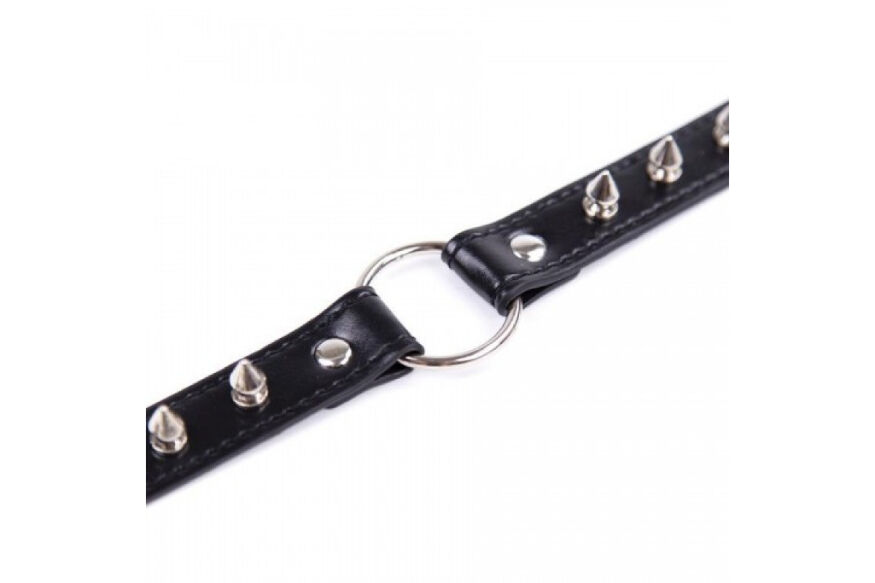 Ошейник с шипами Collar black with metal spikes
