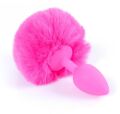 Анальная пробка ( размер S ) с хвостом Boss Series - Silicon PLUG Bunny Tail Pink, BS6400099