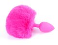 Анальная пробка ( размер S ) с хвостом Boss Series - Silicon PLUG Bunny Tail Pink, BS6400099