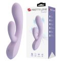 Роскошный вибратор 2в1 в нежно-сиреневом цвете ROSOLYN, 10 vibration functions, USB rechargeable, Silicone