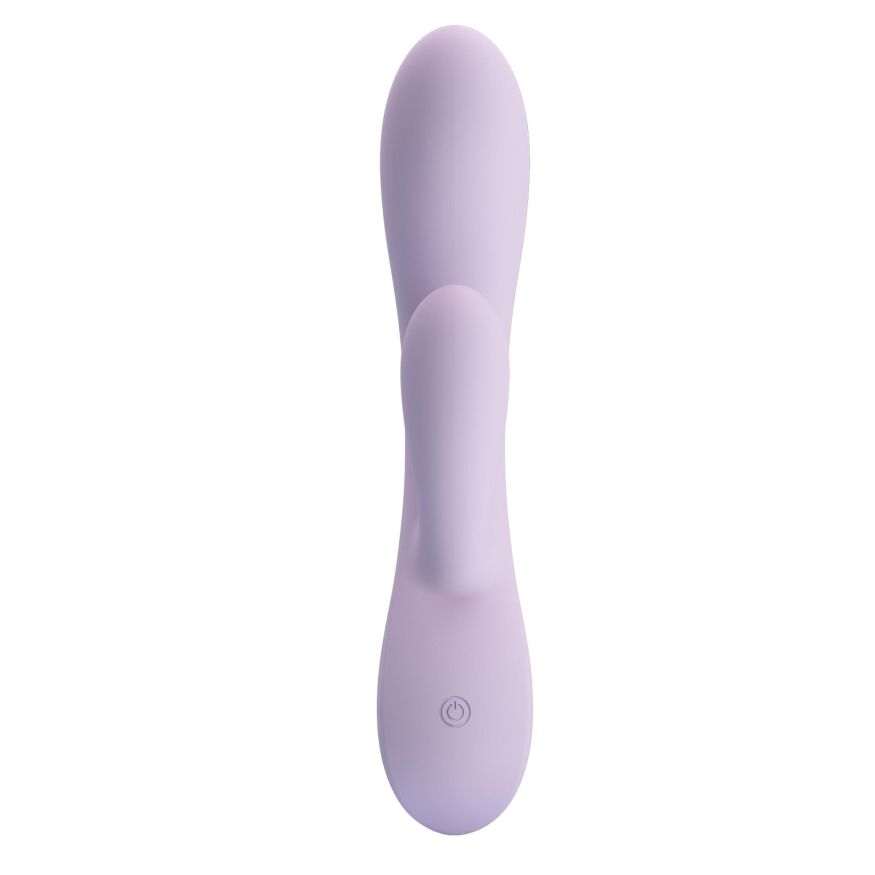 Роскошный вибратор 2в1 в нежно-сиреневом цвете ROSOLYN, 10 vibration functions, USB rechargeable, Silicone