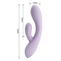 Роскошный вибратор 2в1 в нежно-сиреневом цвете ROSOLYN, 10 vibration functions, USB rechargeable, Silicone