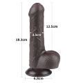 Необрезанный искусственный член - Sliding-Skin Dual Layer Dong 7" Black
