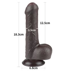 Необрізаний штучний член - Sliding-Skin Dual Layer Dong 7" Black