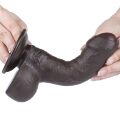 Необрезанный искусственный член - Sliding-Skin Dual Layer Dong 7" Black
