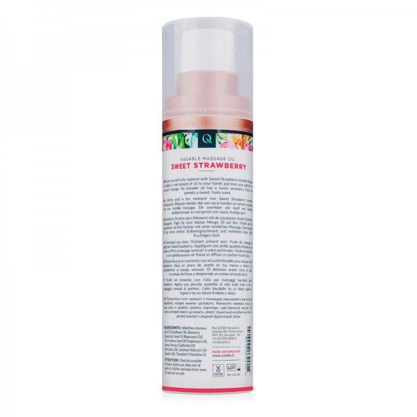 Масло для массажа съедобное с ароматом и вкусом клубники,100 мл Exotiq Massage Oil Sweet Strawberry