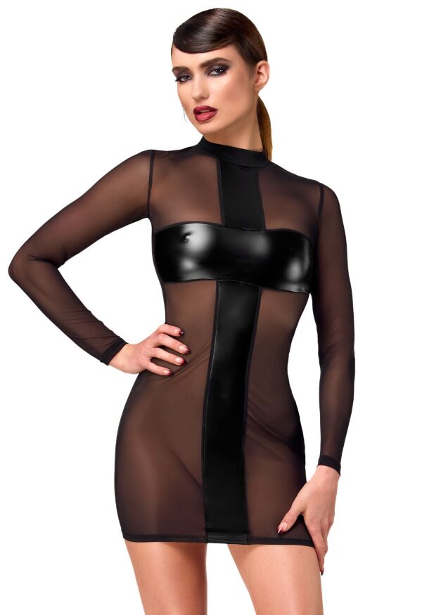Платье Noir Handmade F369 Crossfire Mesh &amp; Wetlook Mini dress M