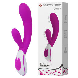 Стильный вибратор с дополнительным отростком для стимуляции клитора Pretty Love Colby Vibrator Purple