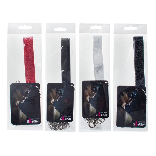 Довгий універсальний повідець Leather Leash Red