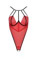 Боди с высоким вырезом бедра, S/M красный Akita Body - Passion Exclusive