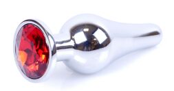 Анальний затор Boss Series - Jewellery Silver BUTT PLUG Red, BS6400073